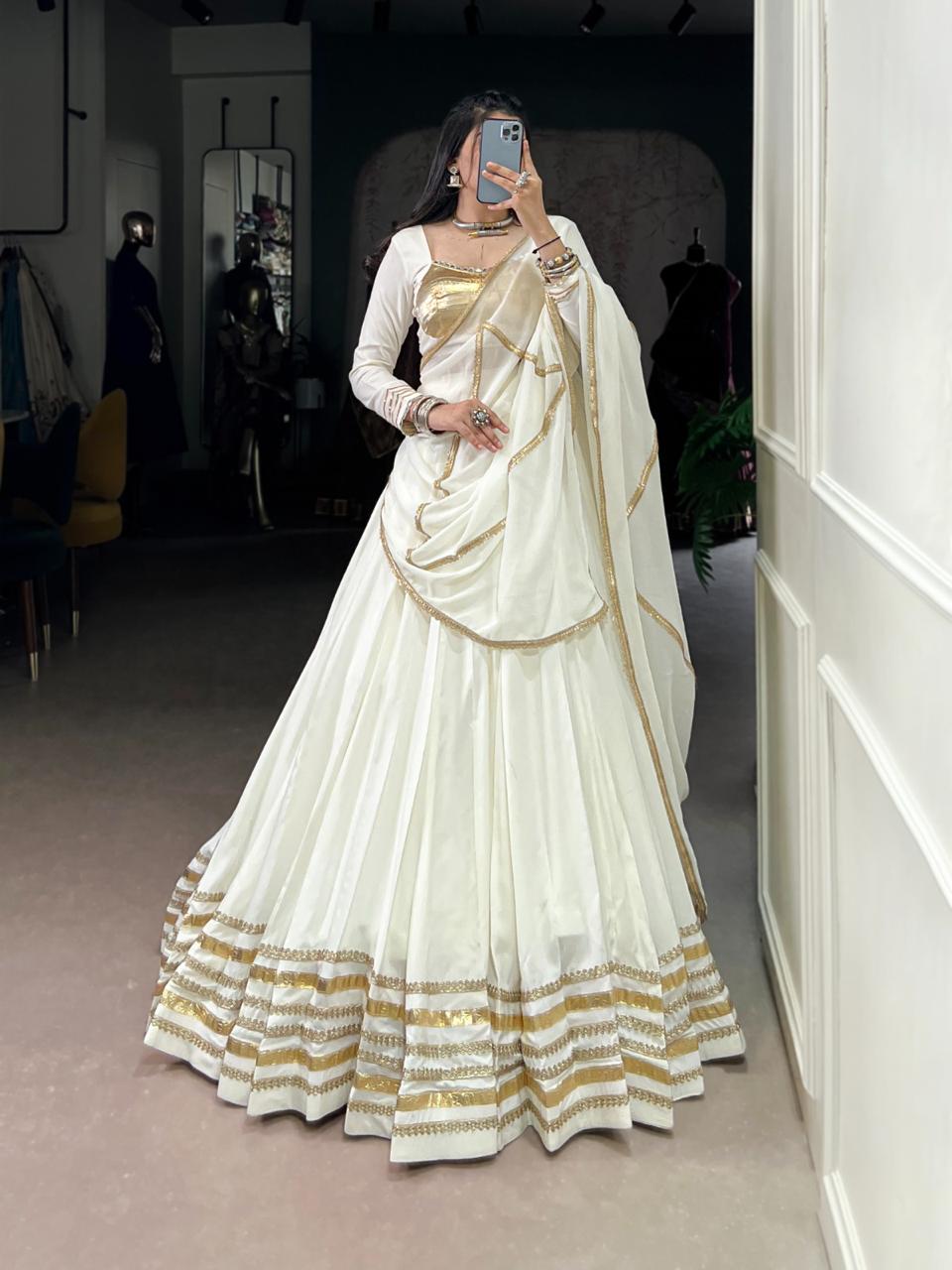 Bandhani White Chaniya Choli
