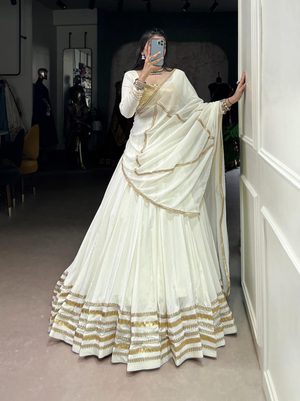 Bandhani White Chaniya Choli