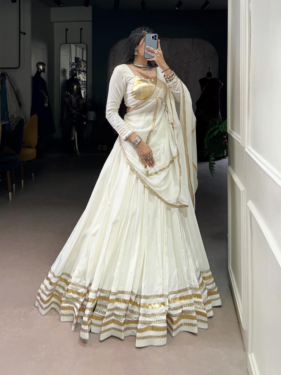 Bandhani White Chaniya Choli