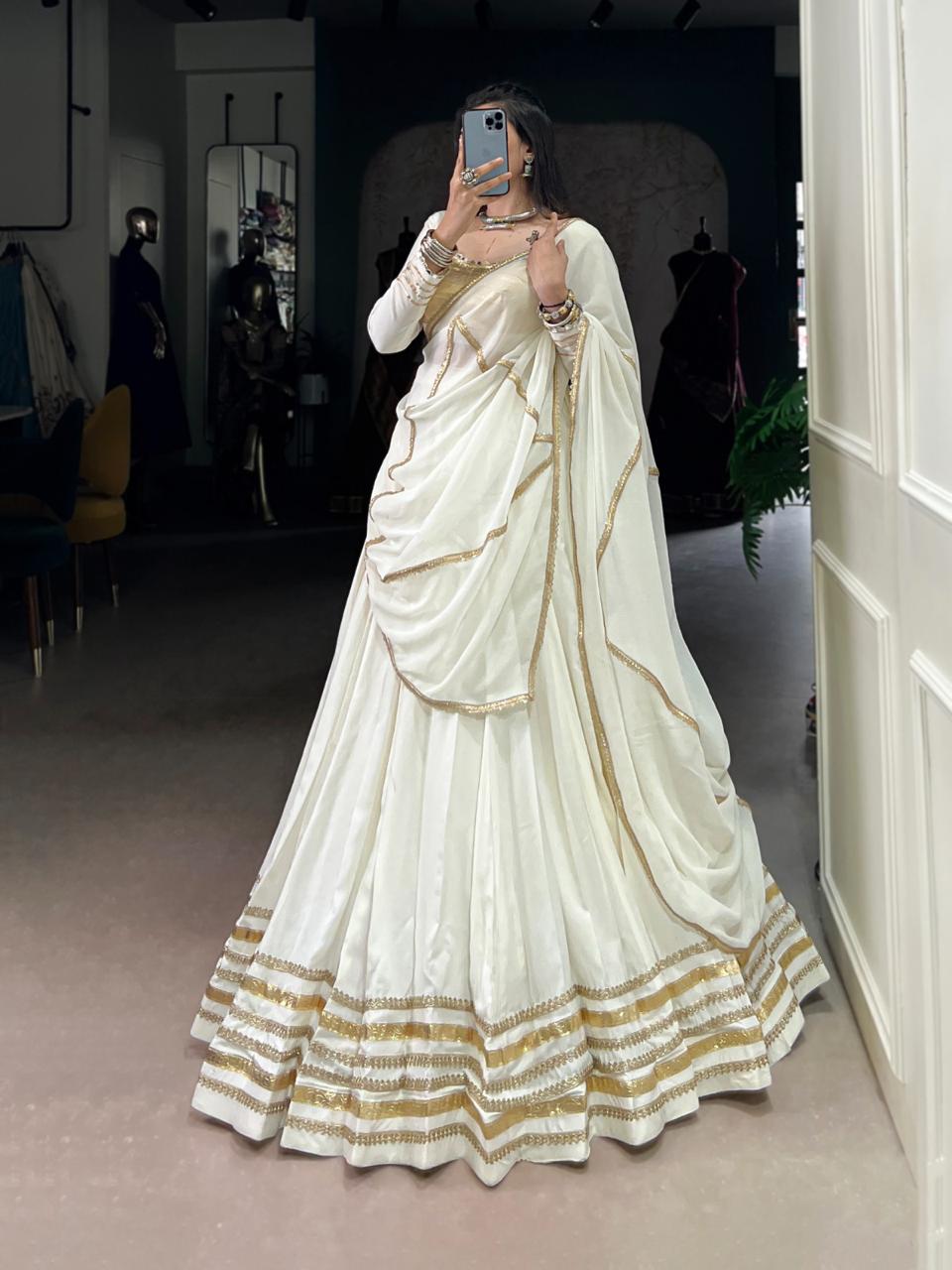 Bandhani White Chaniya Choli