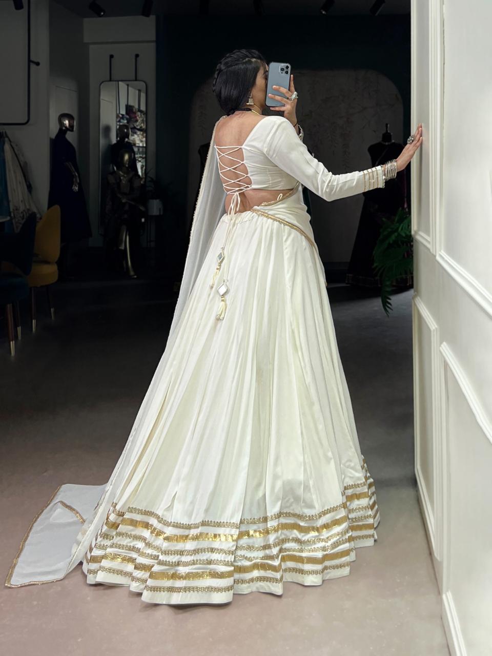 Bandhani White Chaniya Choli