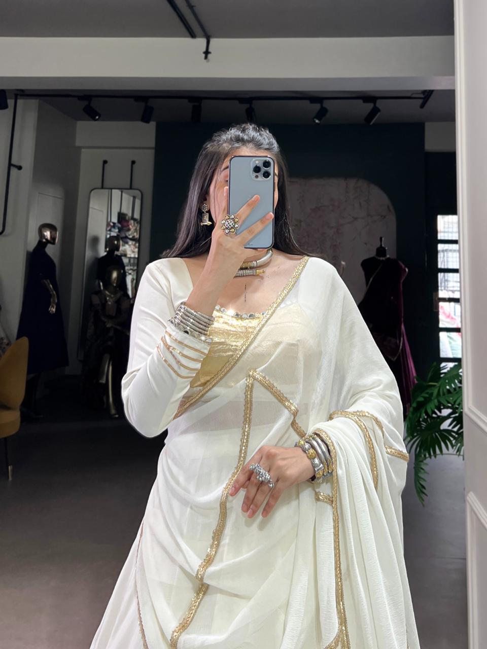 Bandhani White Chaniya Choli