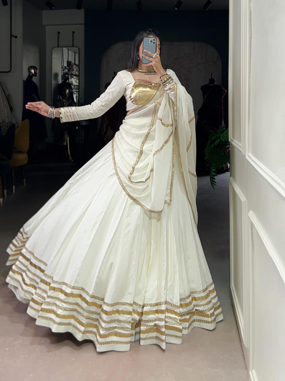 Bandhani White Chaniya Choli