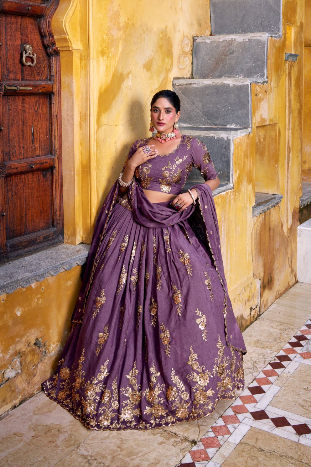 EVARII Lavender Lehenga Choli set