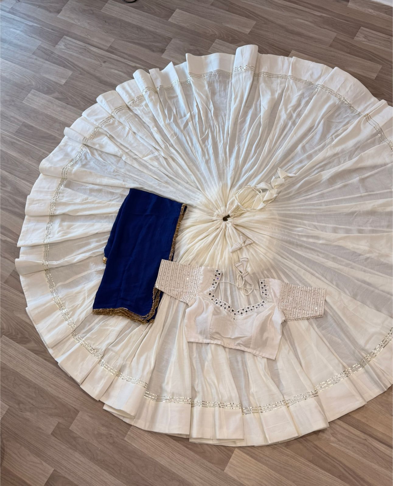 Mirror blouse with full flare chaniya 2 Pcs set
