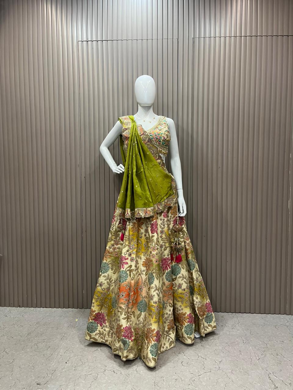 Floral Ivory Lehenga choli set