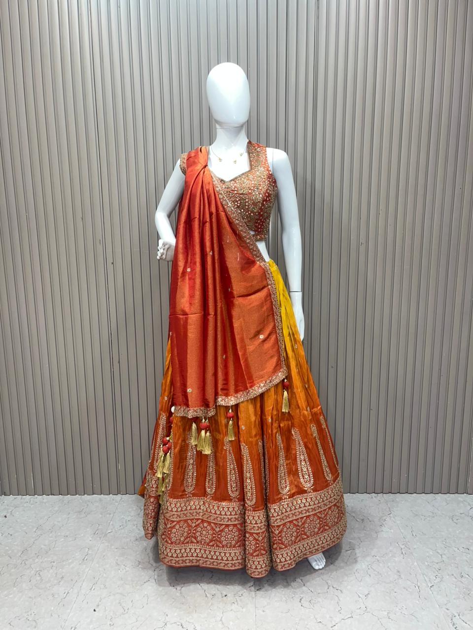 Rust Shimmer Lehenga choli set