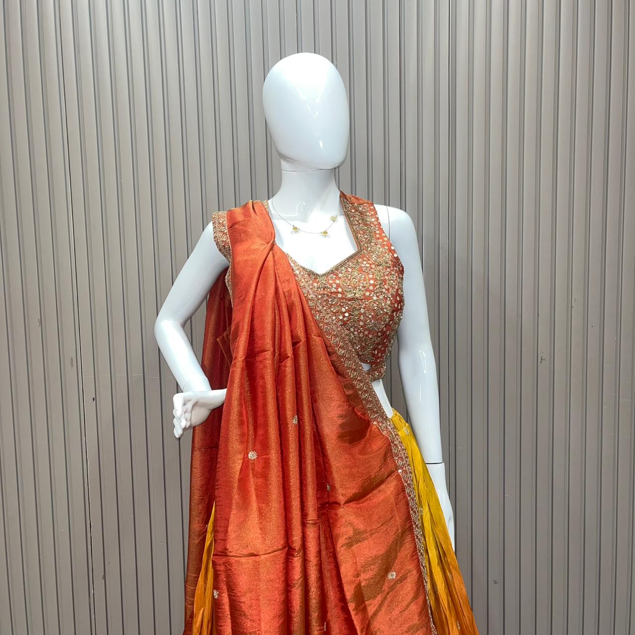 Rust Shimmer Lehenga choli set