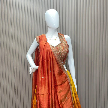 Rust Shimmer Lehenga choli set