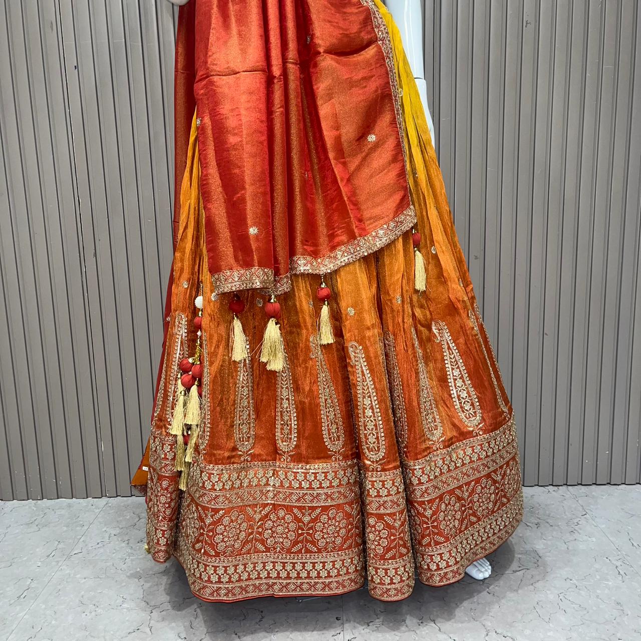 Rust Shimmer Lehenga choli set