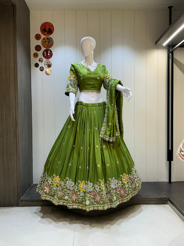 Tissue suryamukhi chaniya choli pair