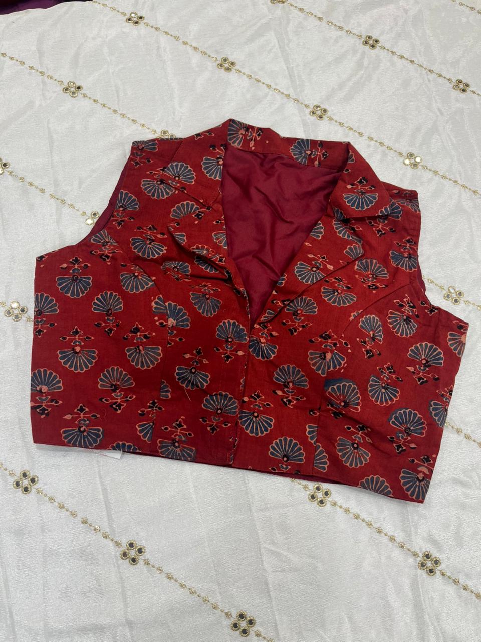 Ajrakh cuban collar Blouse