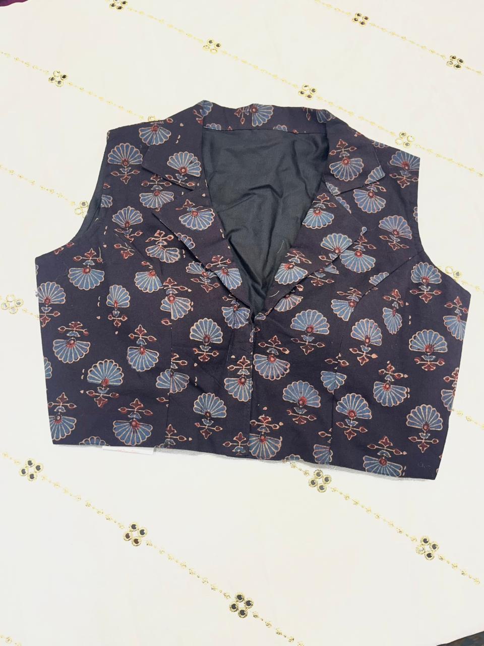 Ajrakh cuban collar Blouse