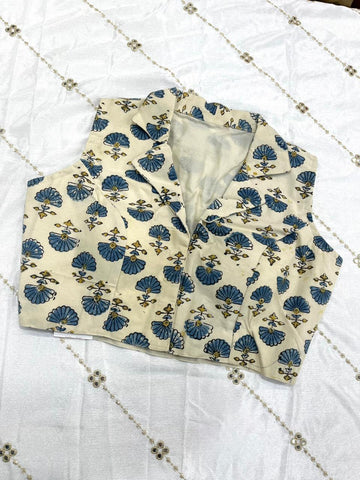 Ajrakh cuban collar Blouse