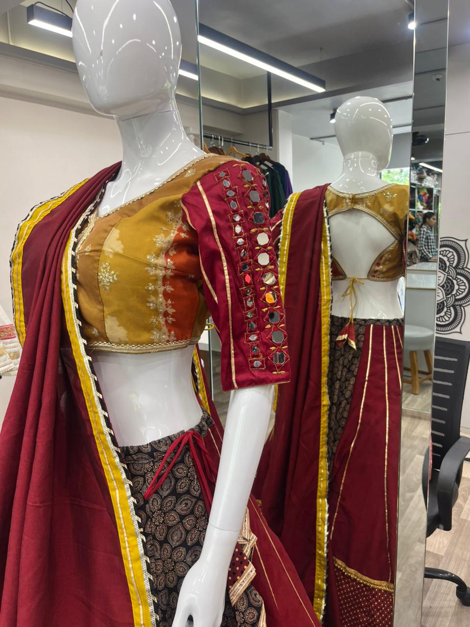 Maroon pink Gamthi Pair