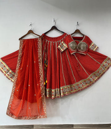 Orange Bandhani Set