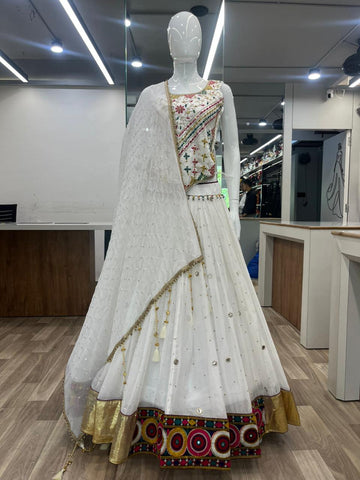 Wight Long Blouse Chaniya Choli
