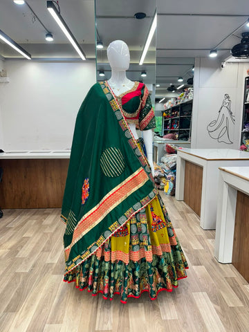 Orange Green Chaniya Choli