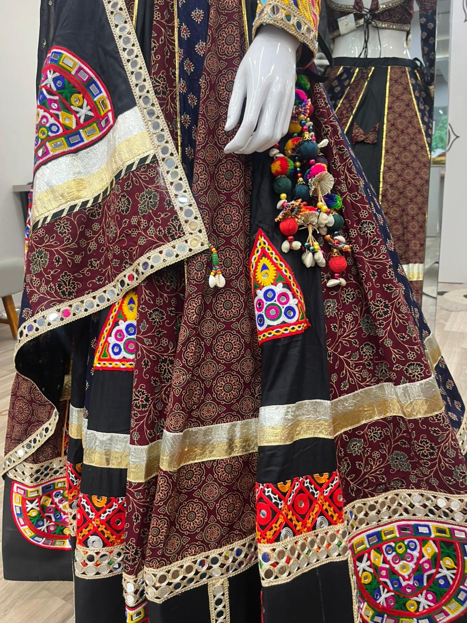 Ajrakh Gamthi Chaniya Choli