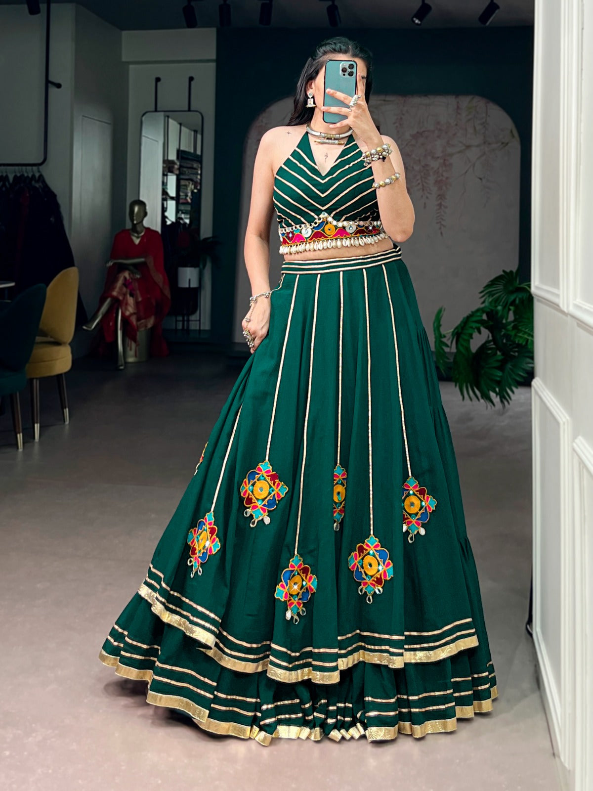 Green 2PC Lehenga Choli