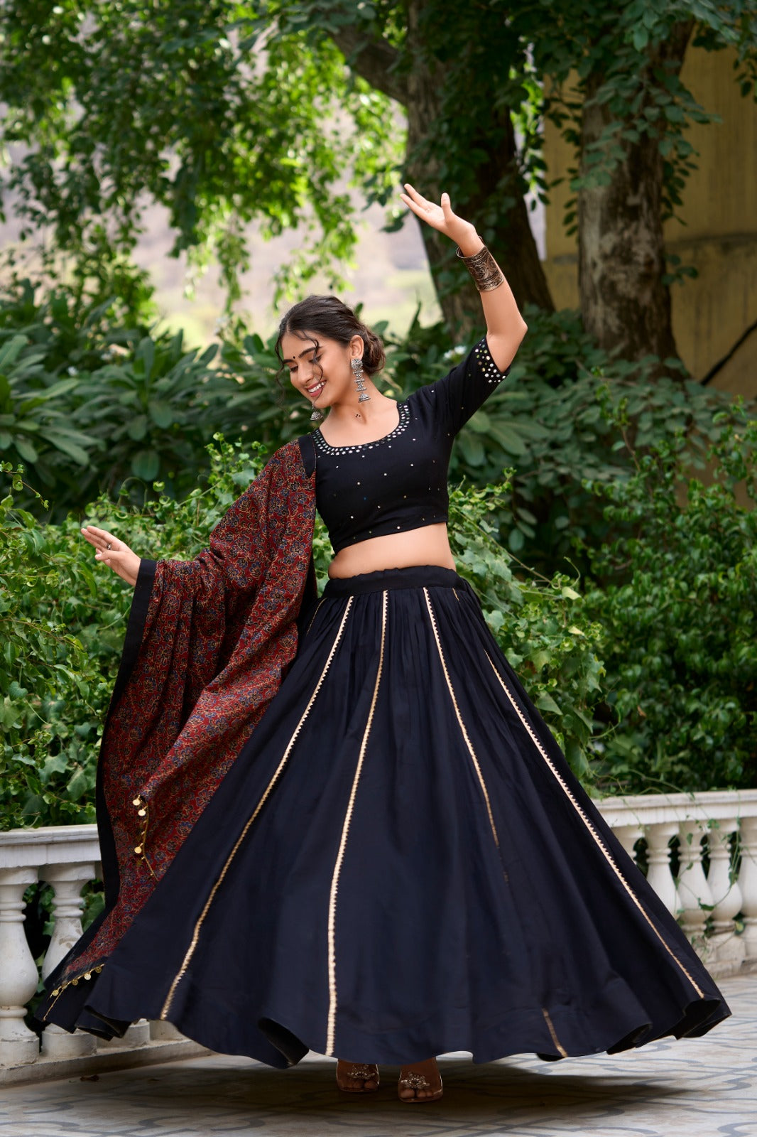 Black Cotton Chaniya Choli