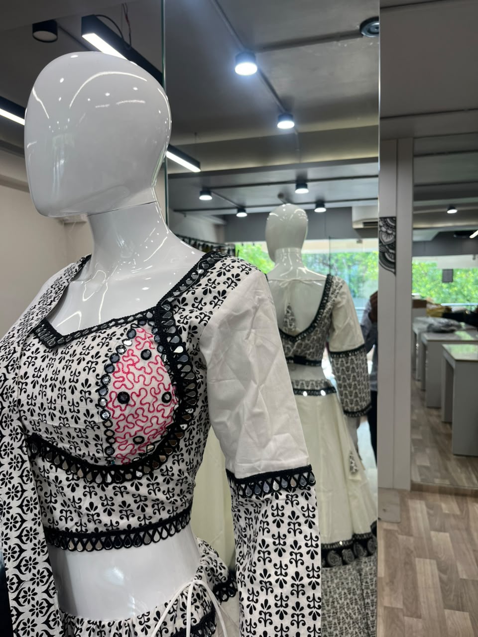 Block Wight Cotton Chaniya Choli