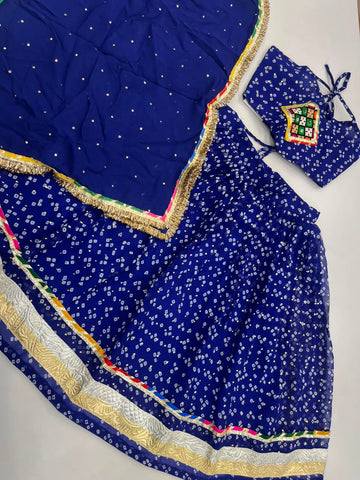 Georgette bandhani kids chaniya choli
