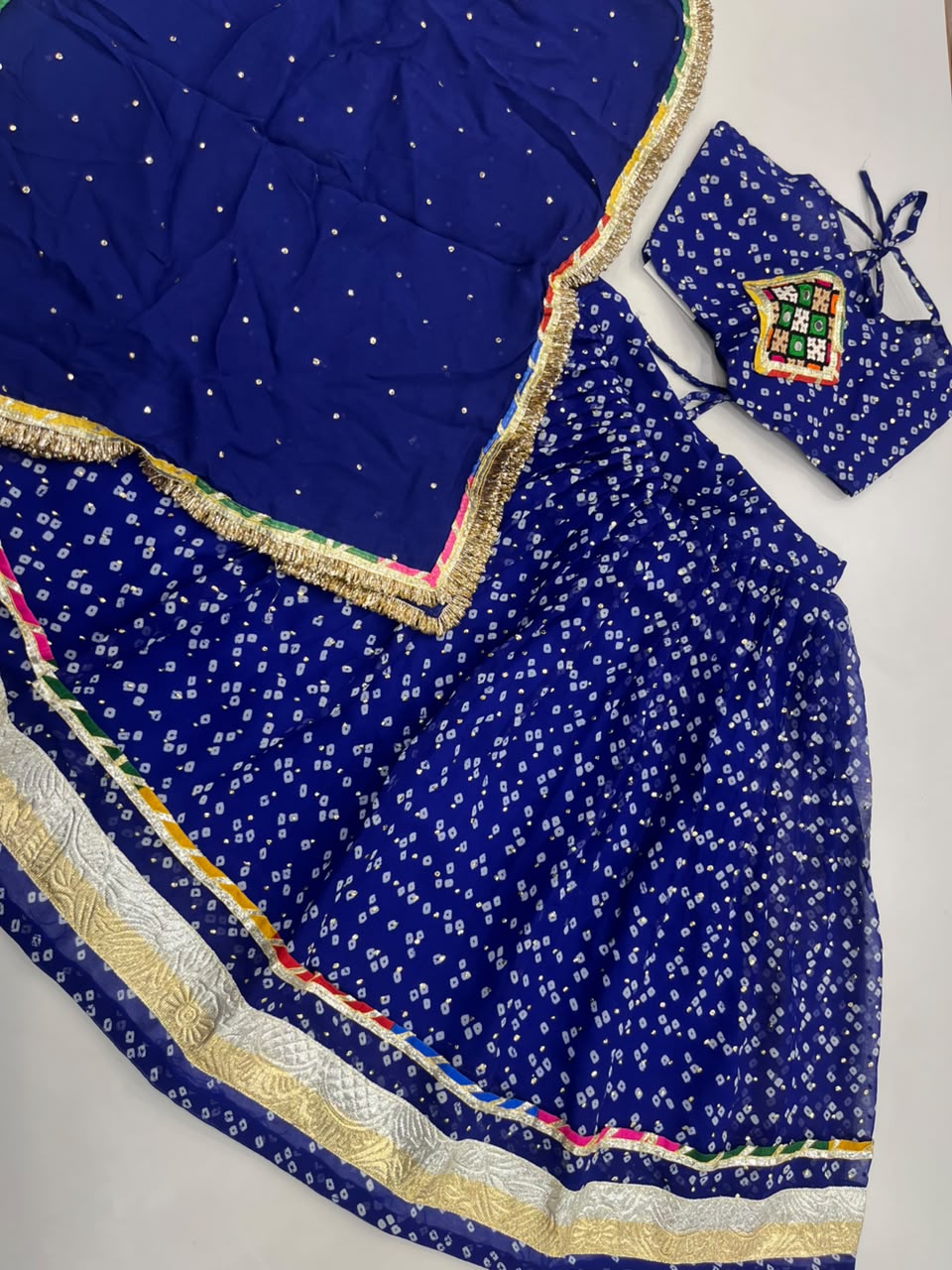 Georgette bandhani kids chaniya choli