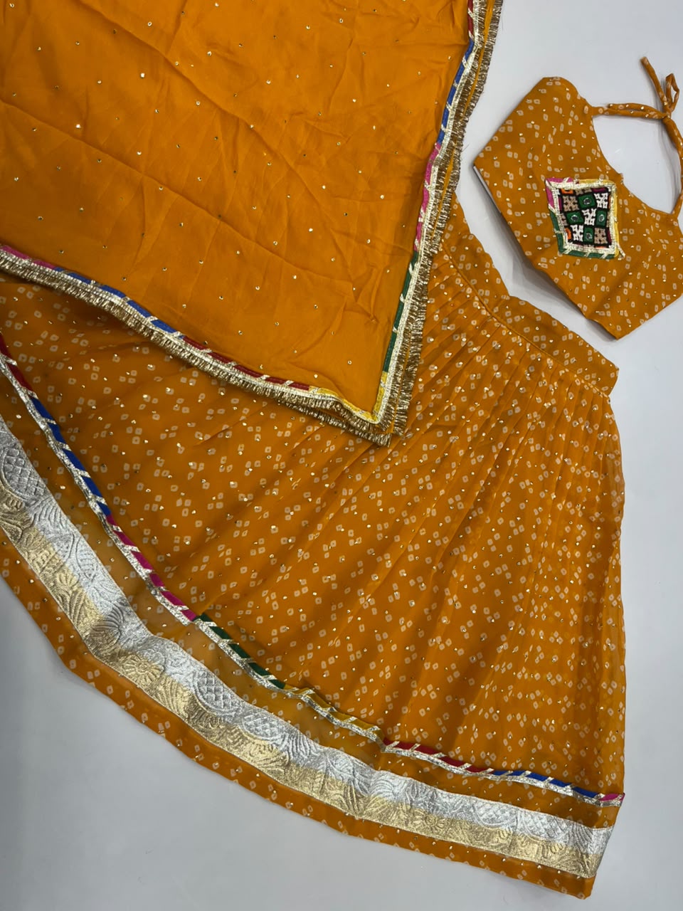 Georgette bandhani kids chaniya choli