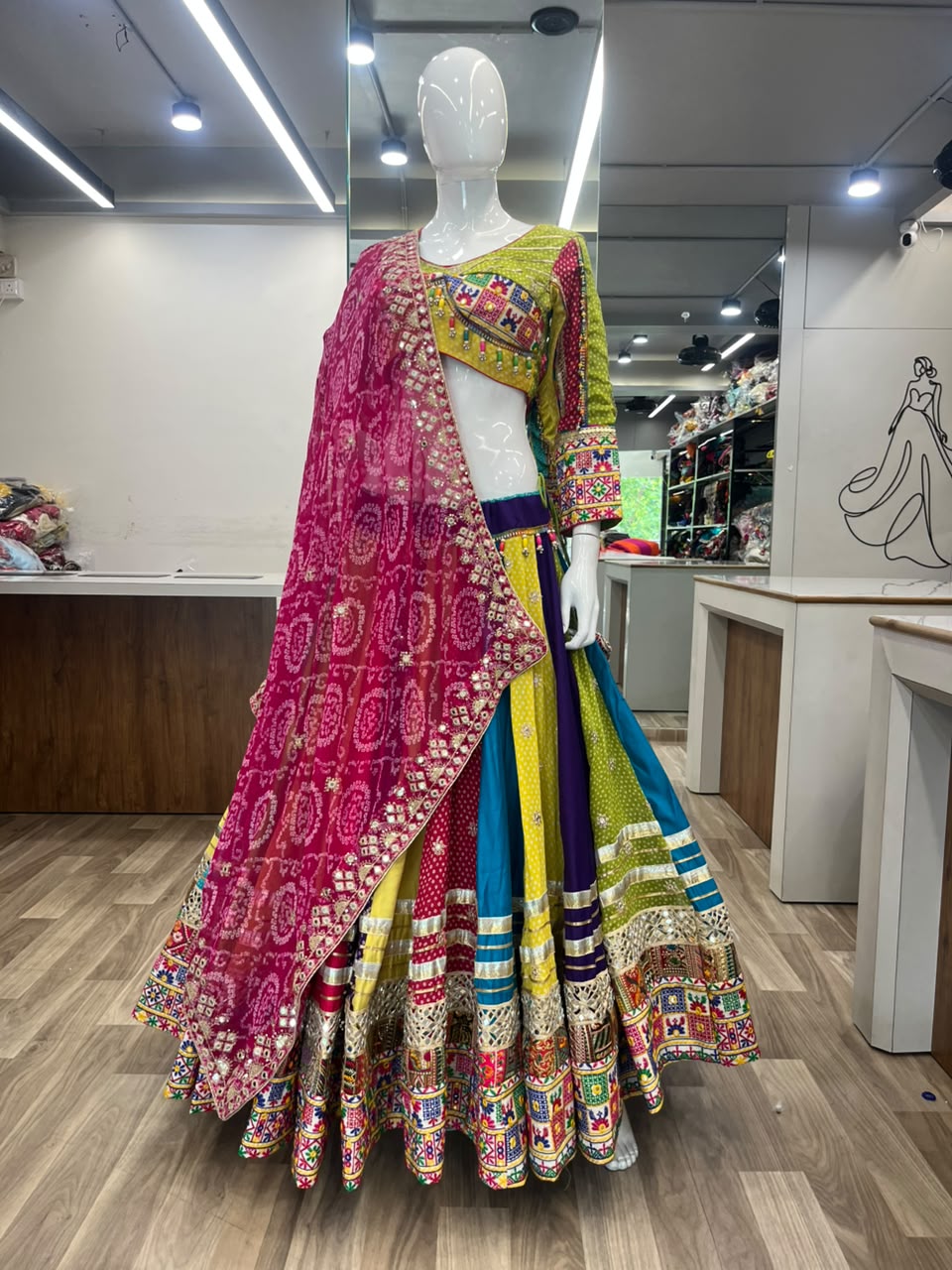 Multy Bandhej Chaniya Choli