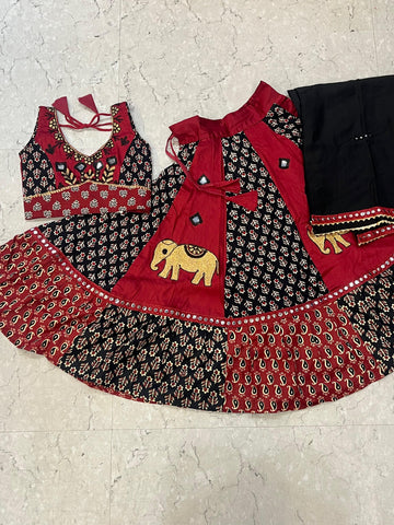 Hathi Ajrakh kids Chaniya Choli