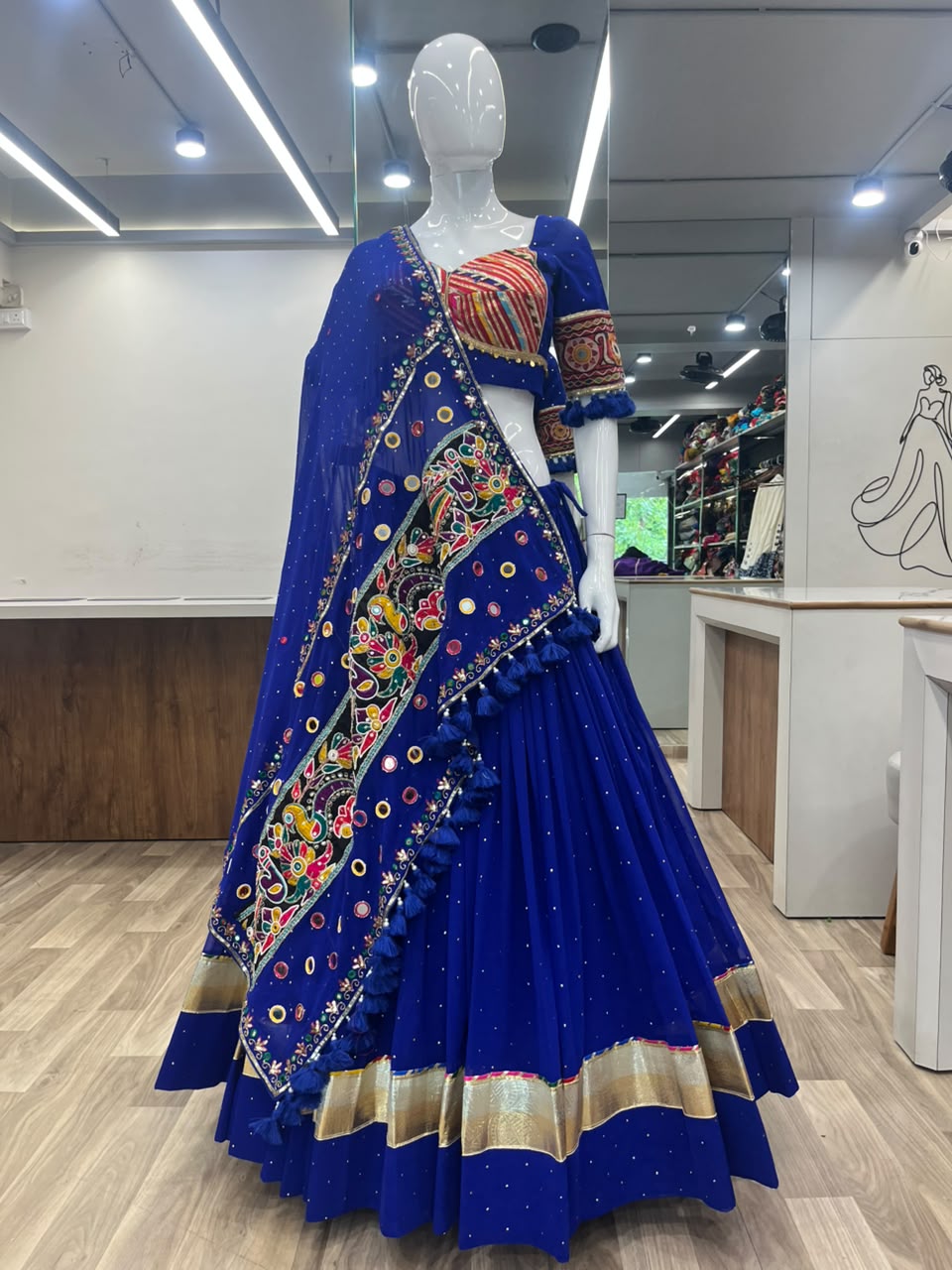 Mukesh work Chaniya Choli