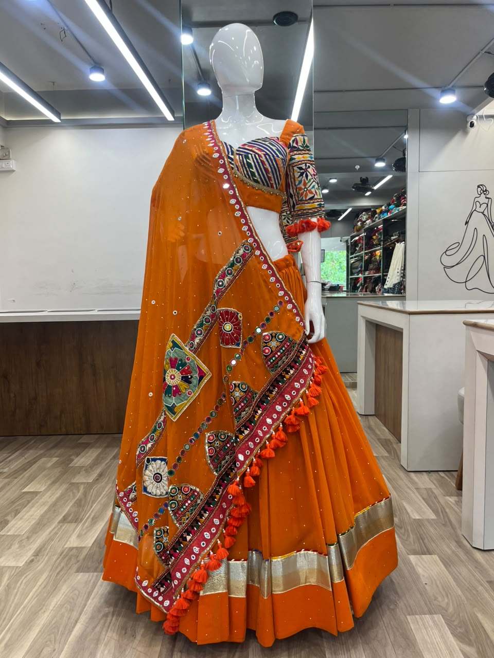 Mukesh work Chaniya Choli