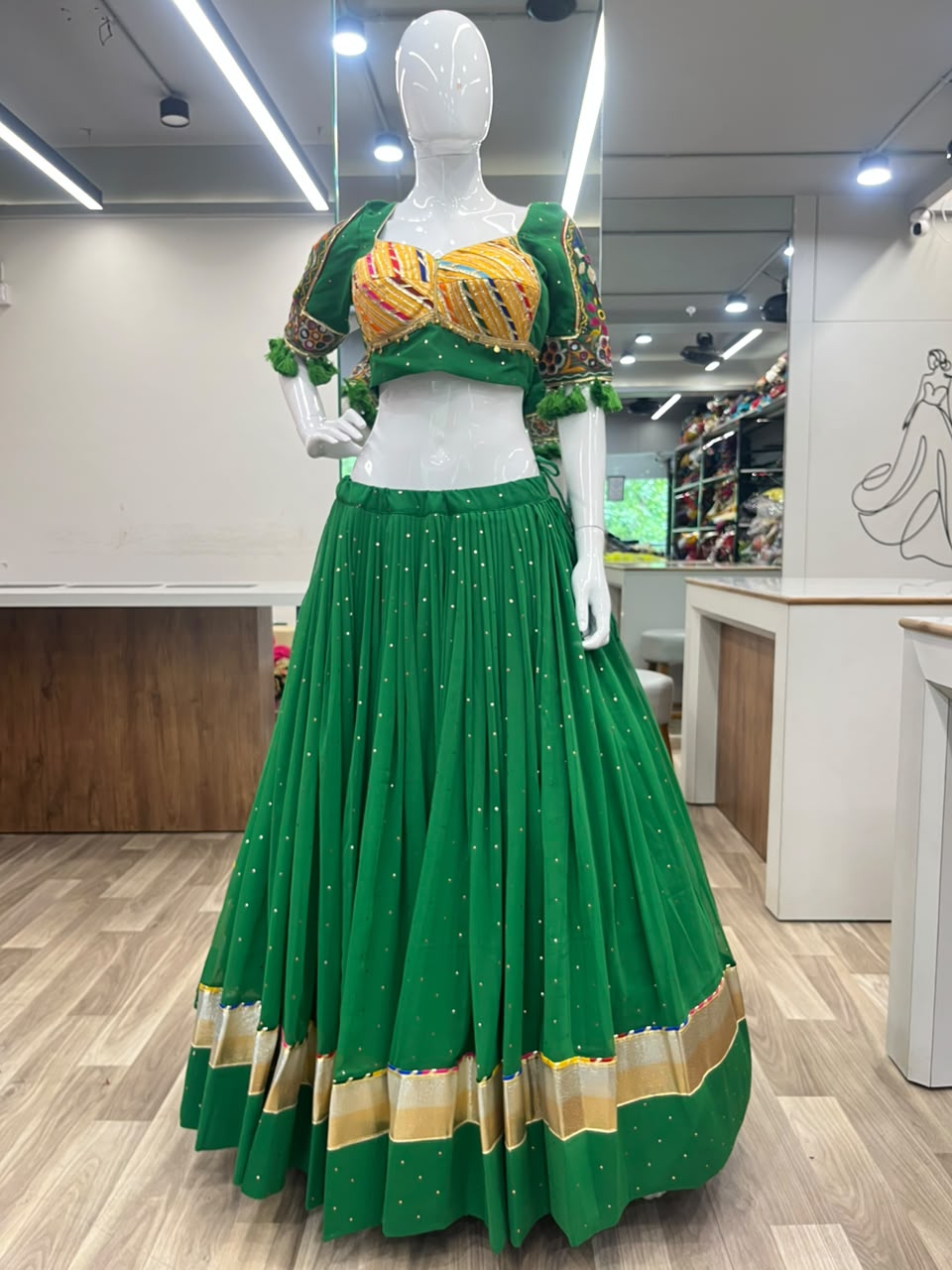 Mukesh work Chaniya Choli