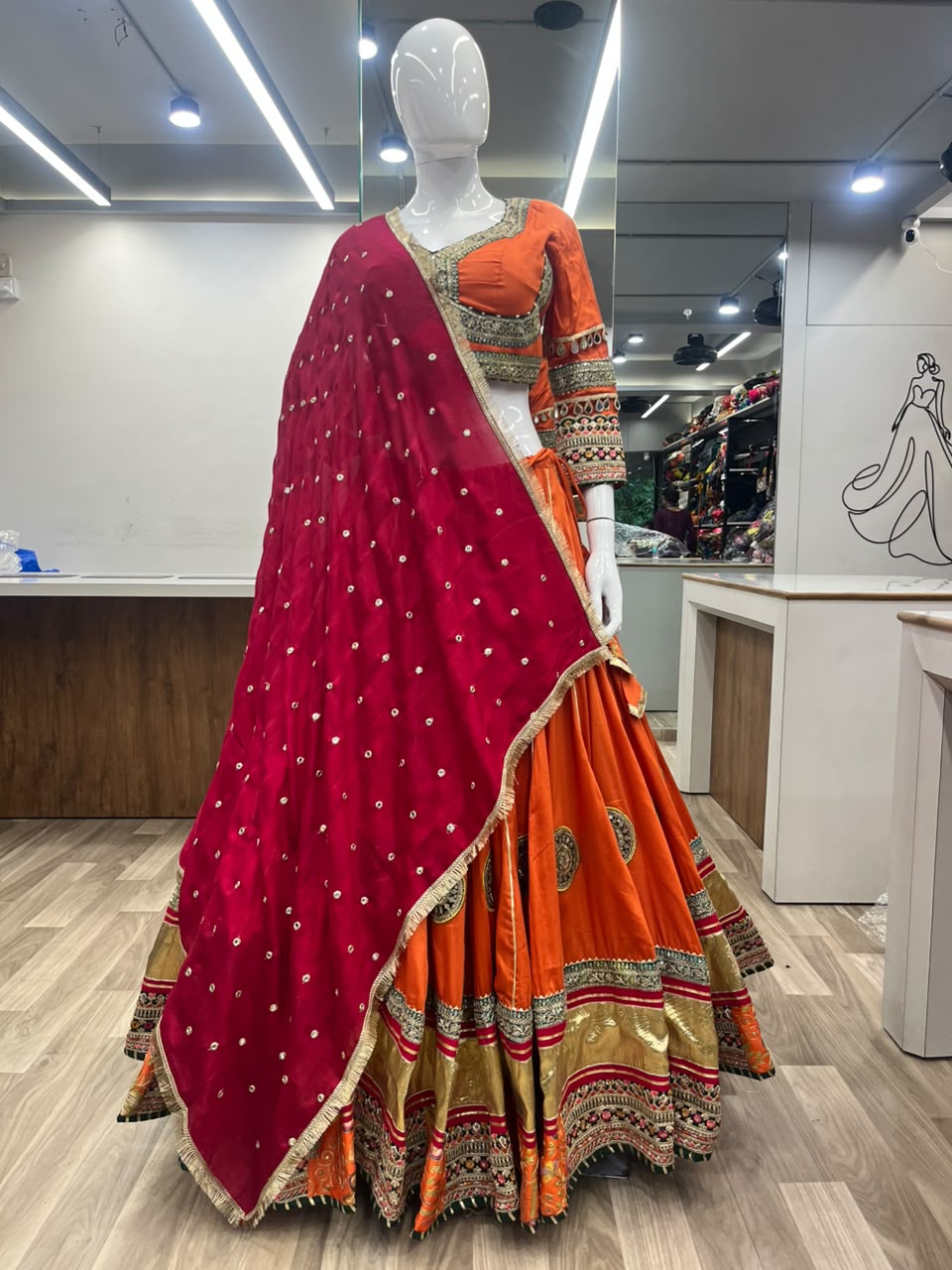 Orange hw Chaniya Choli