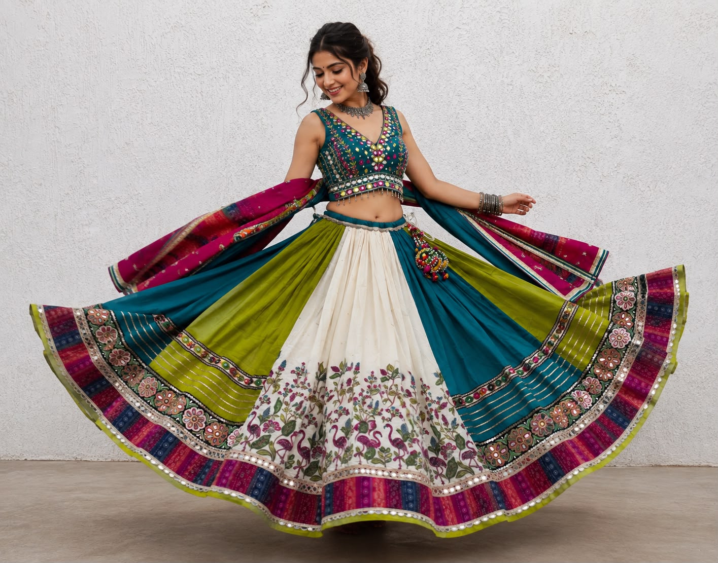 Multicolor Sleeveless Chaniya Choli