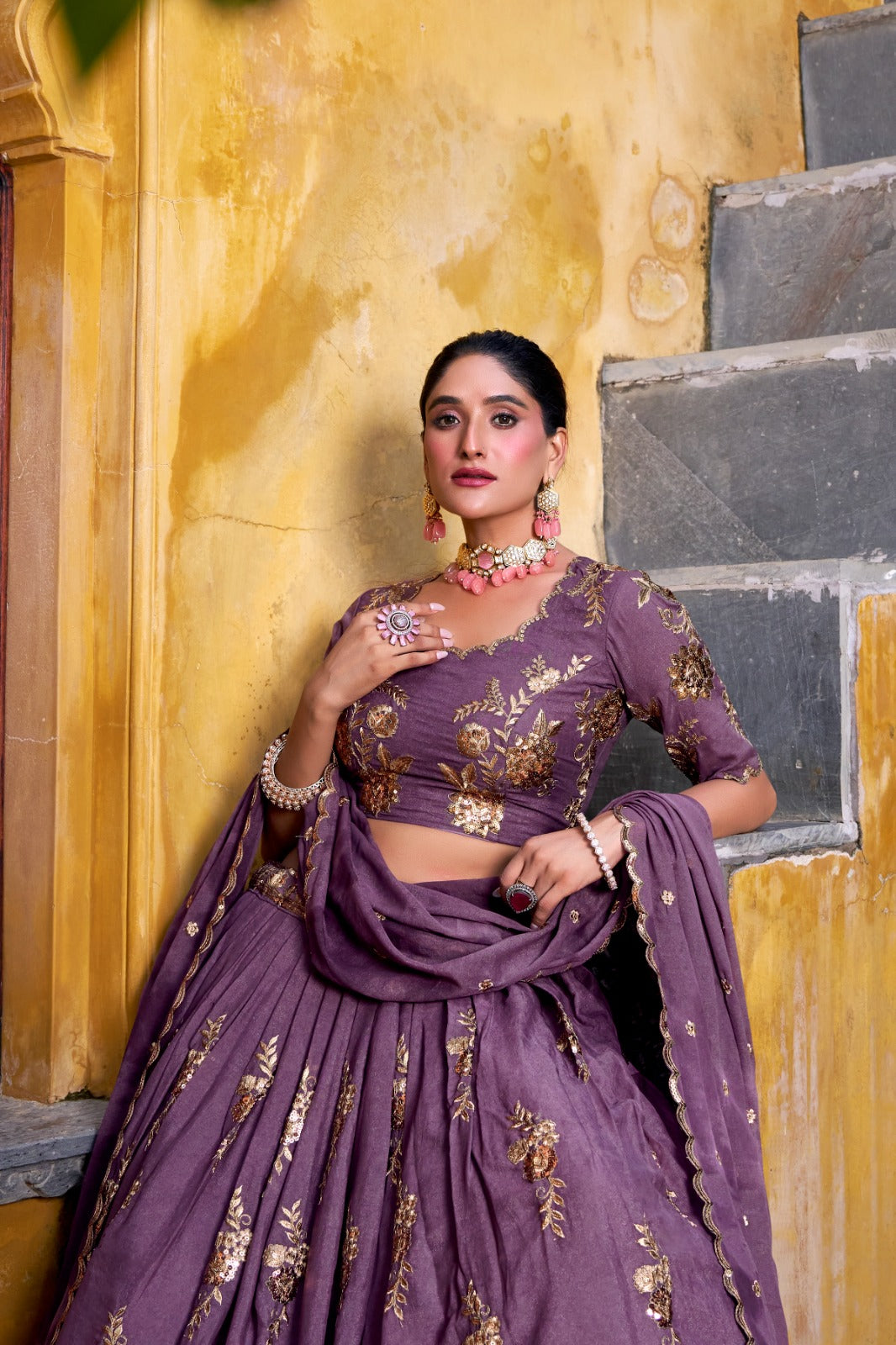 EVARII Lavender Lehenga Choli set