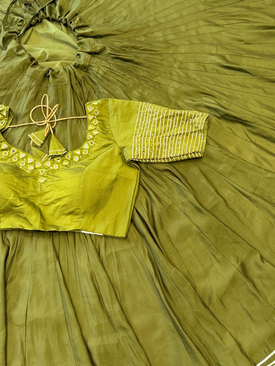 Mirror blouse with full flare chaniya 2 Pcs set
