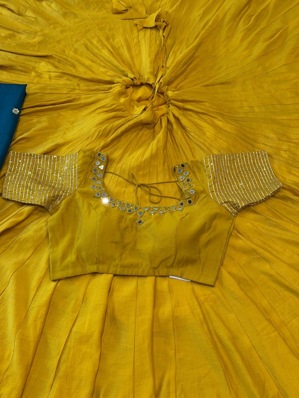 Mirror blouse with full flare chaniya 2 Pcs set
