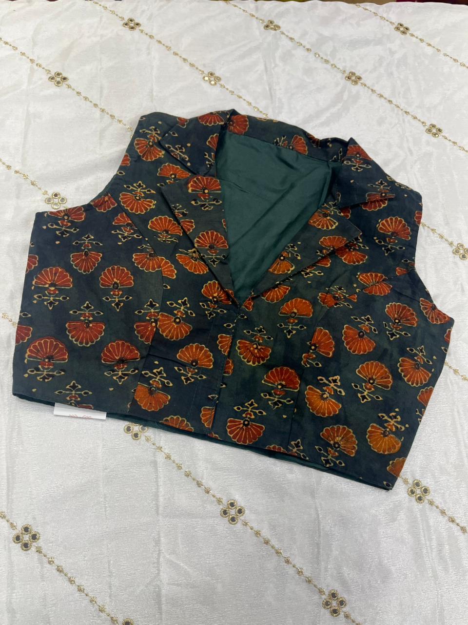 Ajrakh cuban collar Blouse
