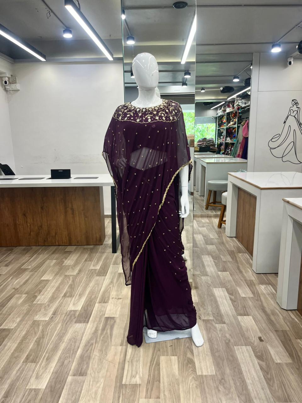 Crape saree