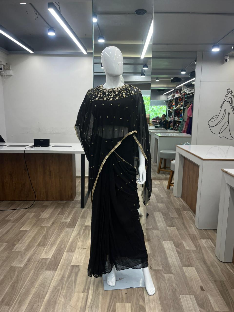 Crape saree