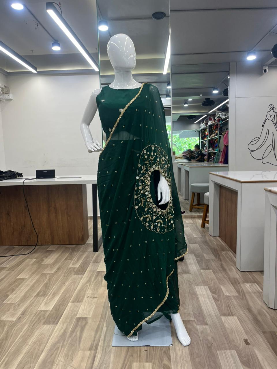 Crape saree