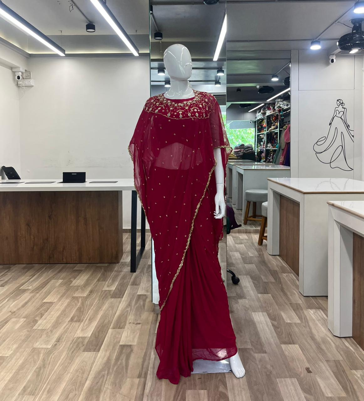 Crape saree