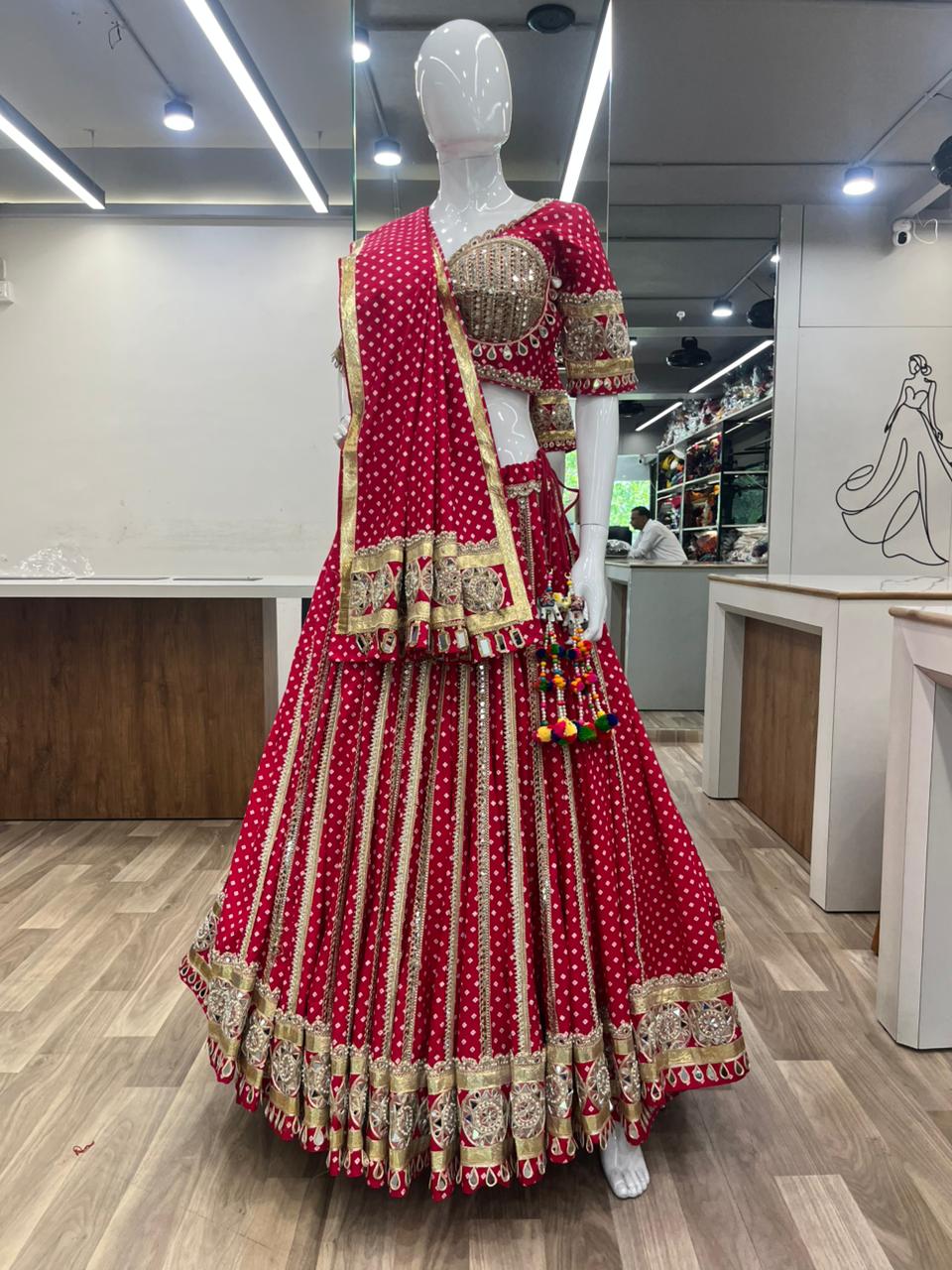 Orange Bandhani Set